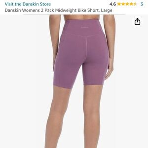 Lot of 2 DANSKIN Biker shorts with pockets size large purple